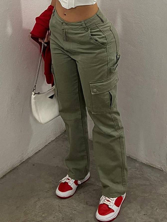 Adèle - Pantalon Cargo À Taille Haute