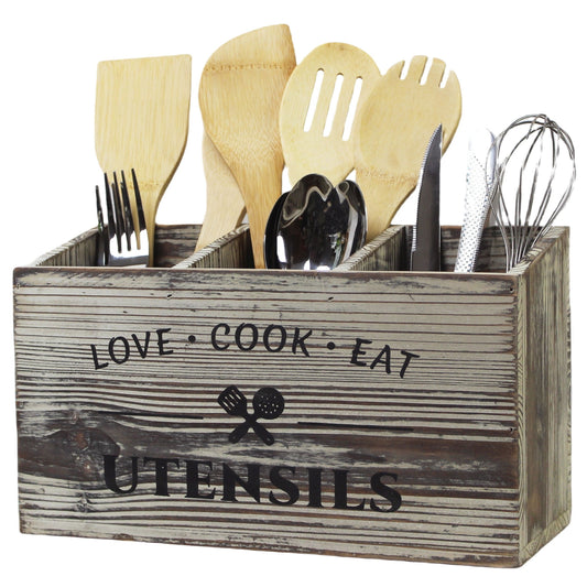 Boîte de rangement en bois élégante pour organiser couverts et ustensiles