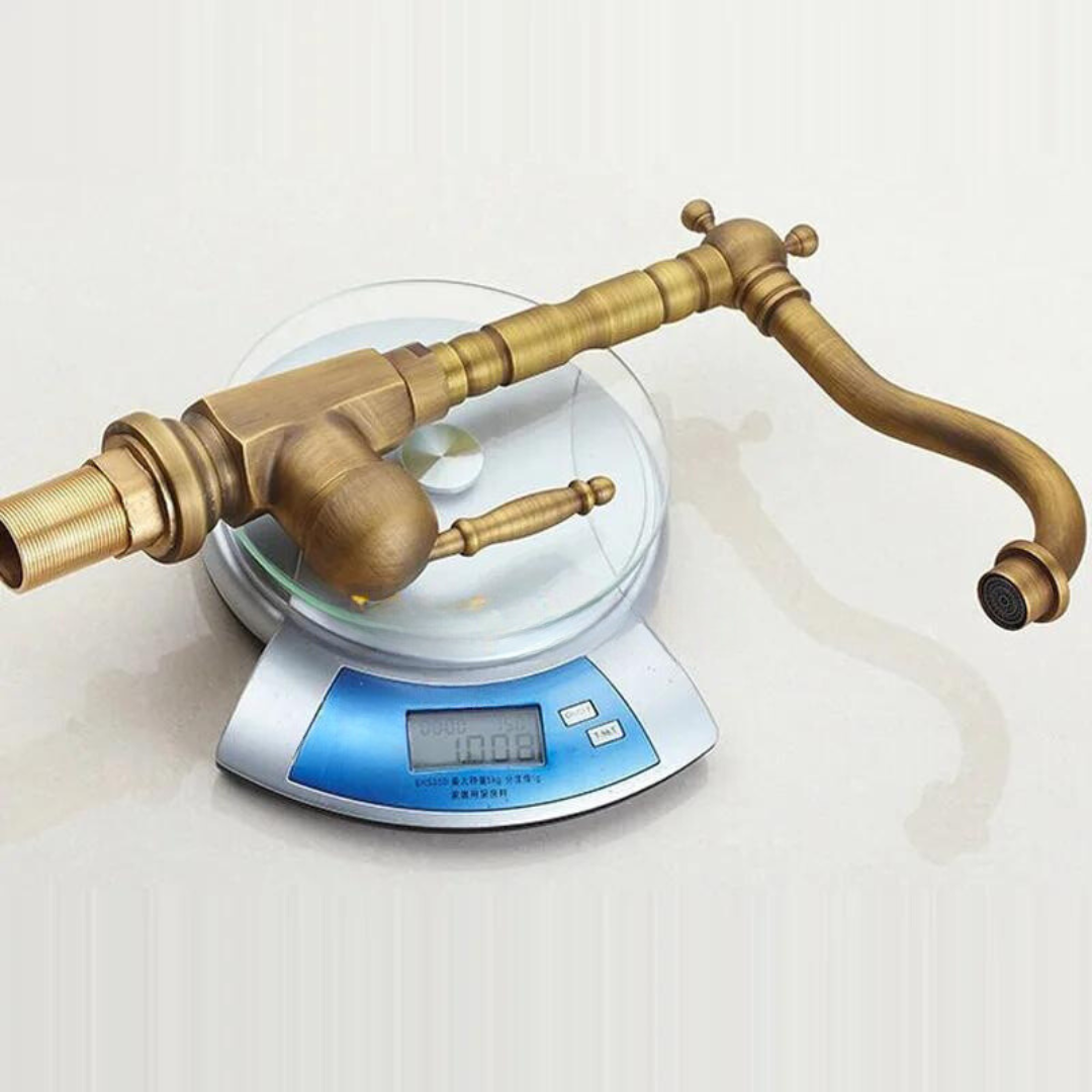 Robinet de cuisine en laiton antique avec fonction pivotante à 360° – Robuste mitigeur monocommande