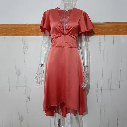 Robe Midi Fluide en Polyester - Femme - Serelith