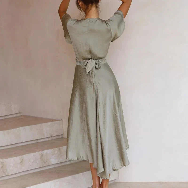 Robe Midi Fluide en Polyester - Femme - Serelith
