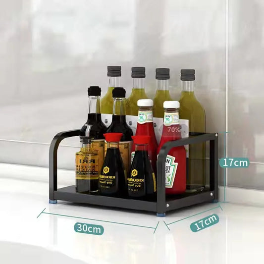 Étagère de cuisine Arty en acier inoxydable – Étagère de rangement à double niveau pour ustensiles de cuisine