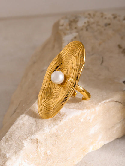 Bague en Perle Dorée Toujours en Vibe