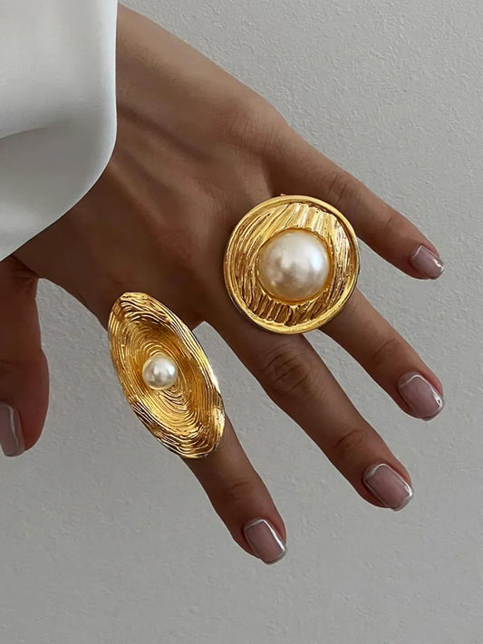 Bague en Perle Dorée Toujours en Vibe