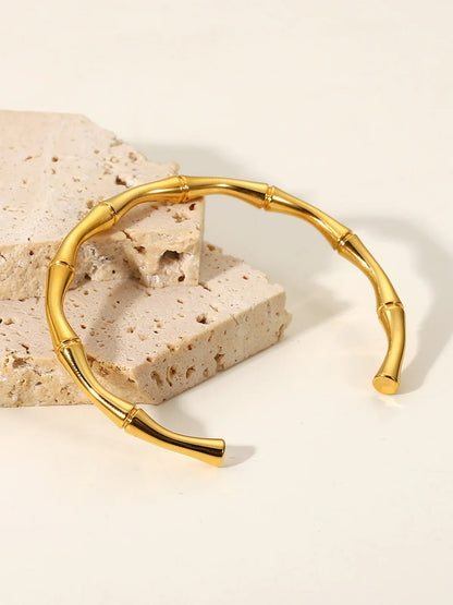 Bracelet en Bambou Ouvert Lexy Doré