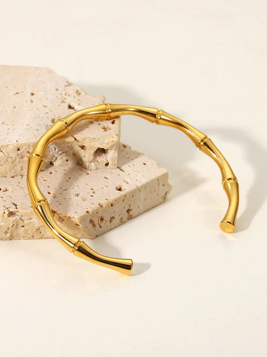 Bracelet en Bambou Ouvert Lexy Doré