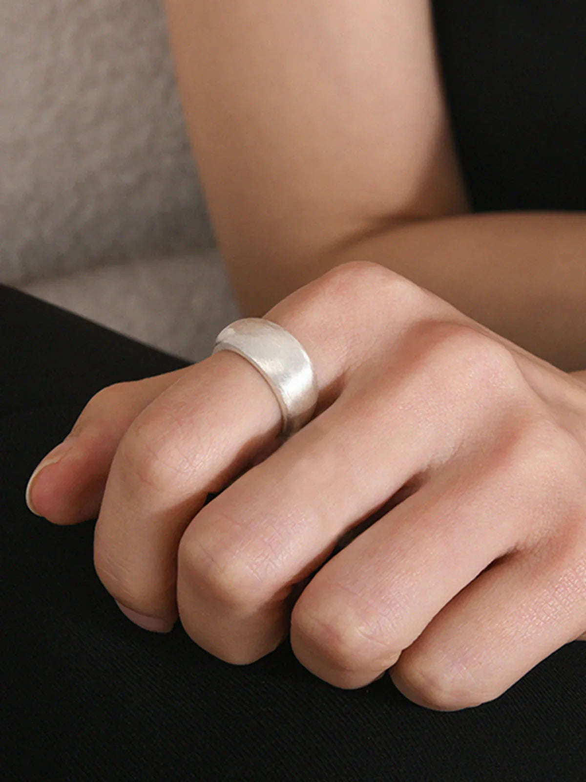 Bague Ovale Brossée Minimaliste Tahoe