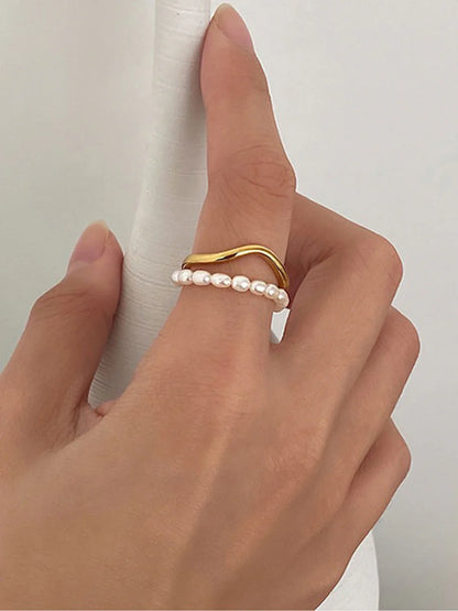 Bague en Perles Double Couche Kara