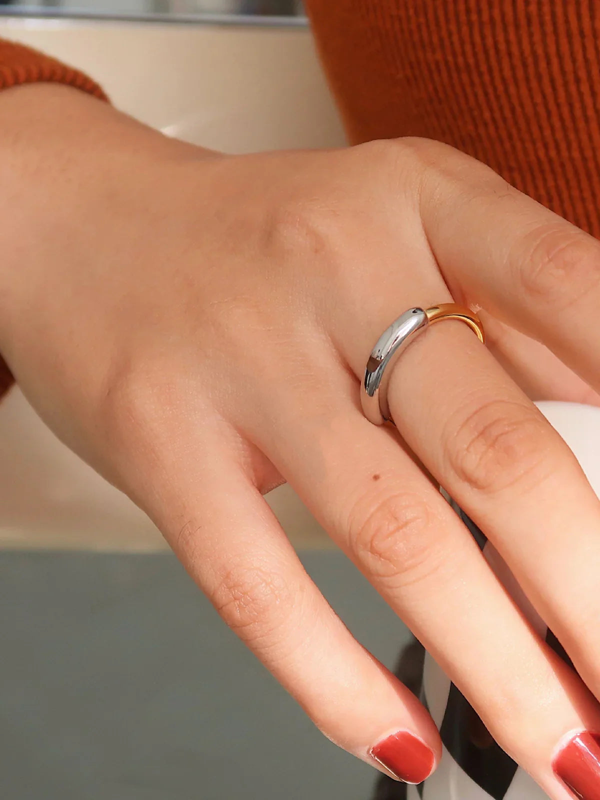 Bague Hoop Glossy Bicolore Dua