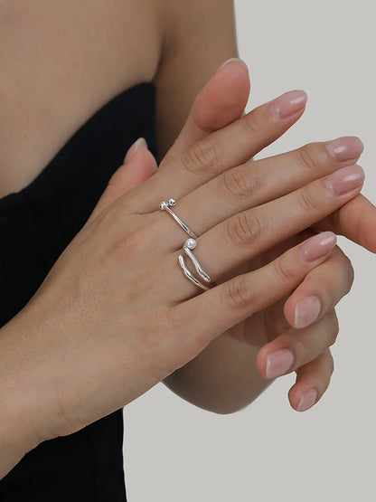 Bague ouverte en faux perles Reilly