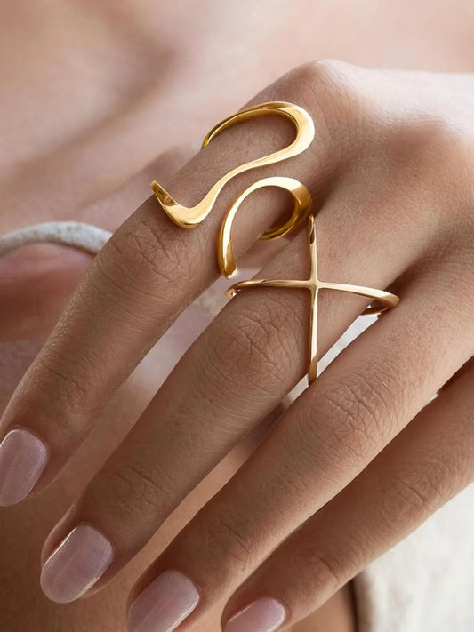 Bague Ouverte Roma Irregulière en Or