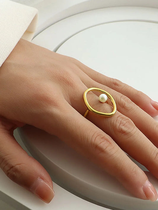 Bague en or avec perle d'eau douce Mikayla