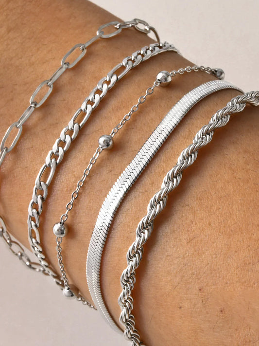 Bracelet Chaîne Géométrique Moana (5 Pièces)