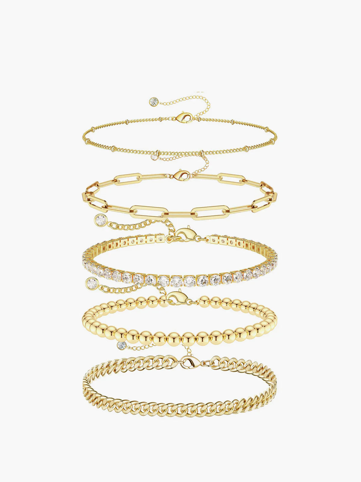 Bracelet Géométrique Doré Burning Love (5 Pcs)