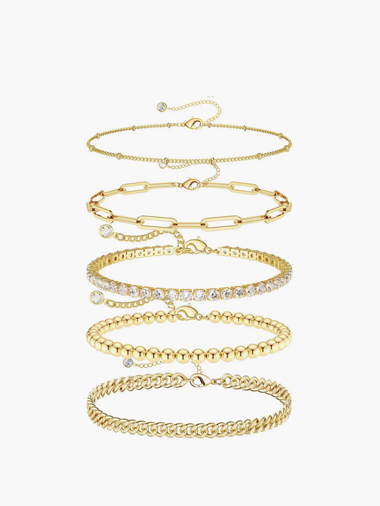 Bracelet Géométrique Doré Burning Love (5 Pcs)