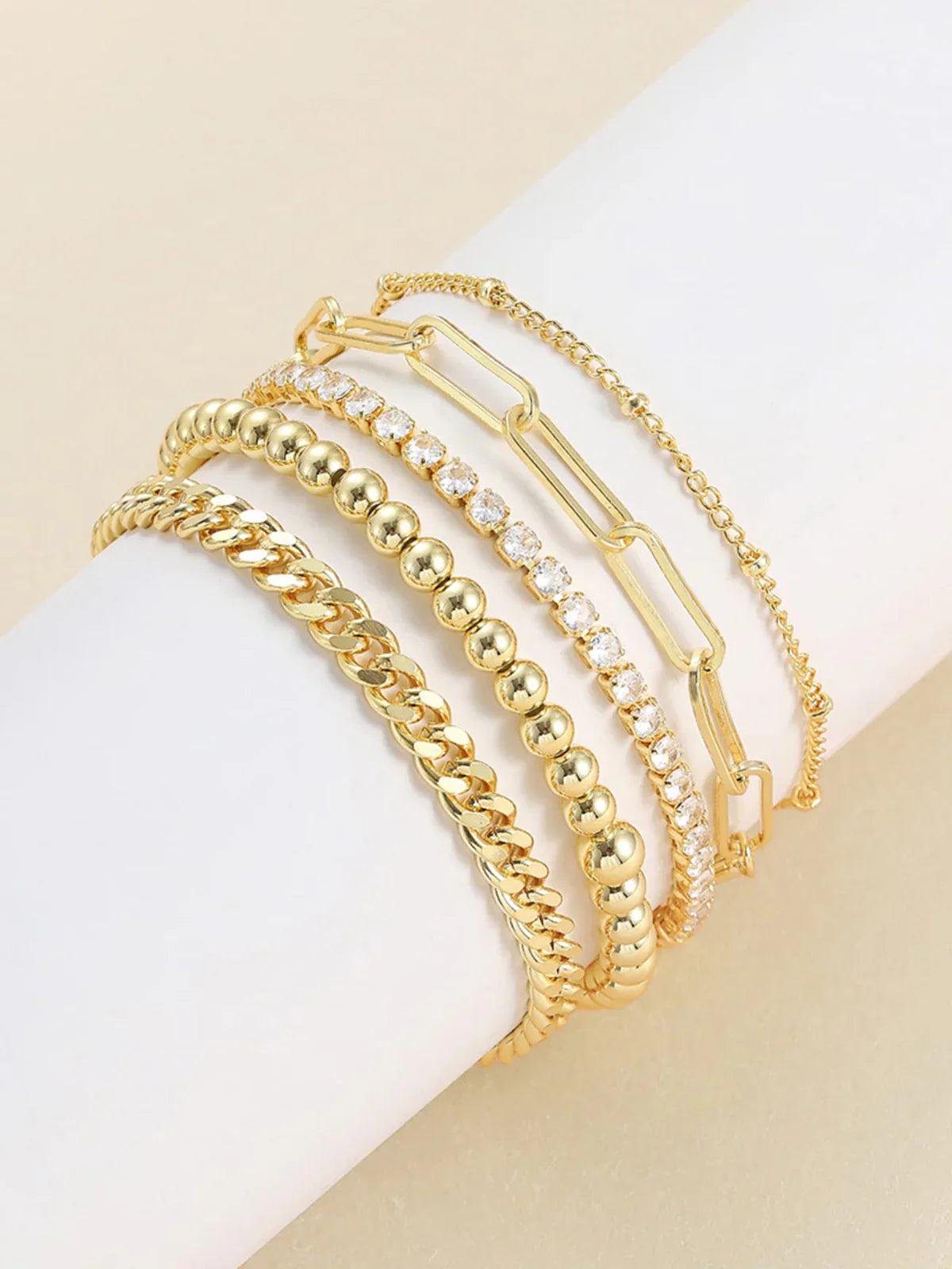 Bracelet Géométrique Doré Burning Love (5 Pcs)
