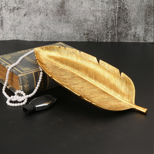 Plateau décoratif en résine en forme de feuille – Organisateur élégant pour l'intérieur