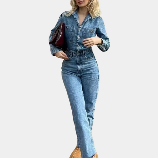 Véronique - Combinaison En Denim Élégante