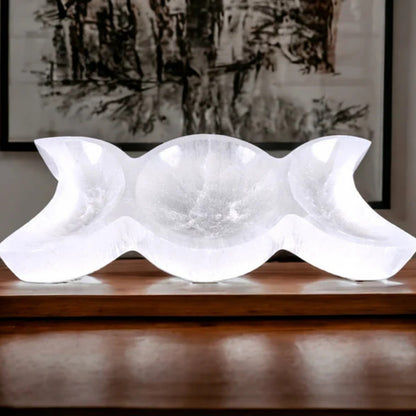 CrystalHola Boho Chic Coupelle Lune - Coupelle Décorative en Cristal pour Bijoux et Accessoires de Maison