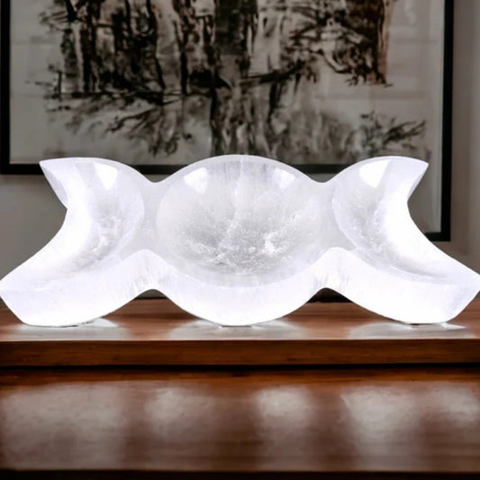 CrystalHola Boho Chic Coupelle Lune - Coupelle Décorative en Cristal pour Bijoux et Accessoires de Maison