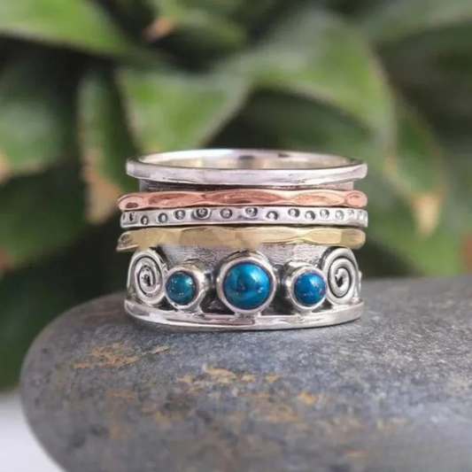 Bague de méditation en saphir bohémien