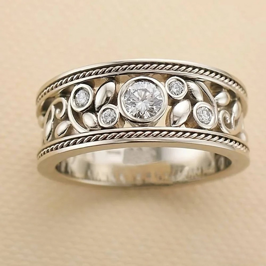 Bague en Argent Antique avec Zirconia