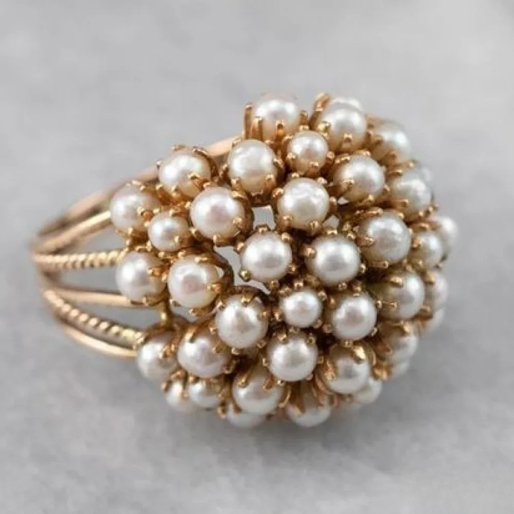Bague en Perle Encastrée