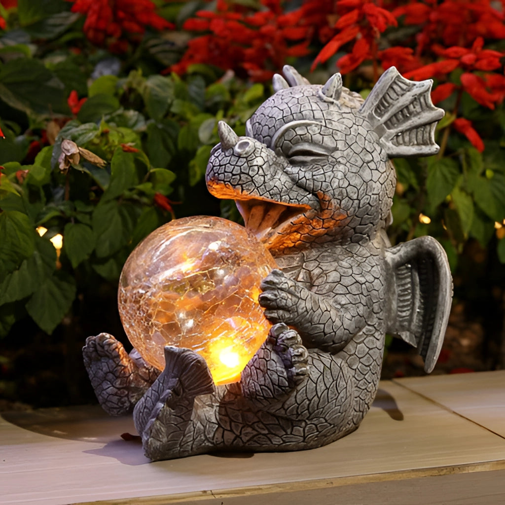 Lampe de table LED en forme de dragon – Rechargeable, alimentée par solaire, décoration unique pour chambre ou salon