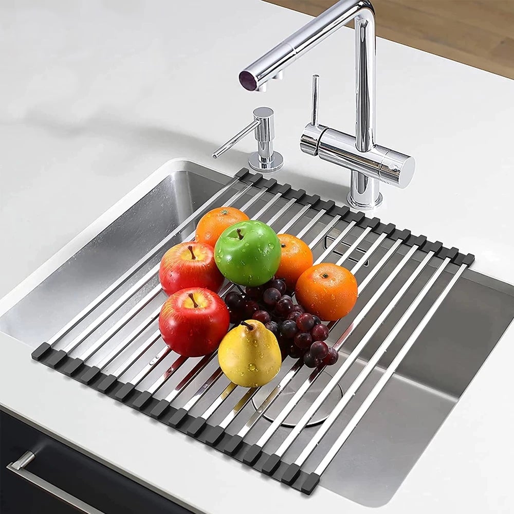 DripGuard Égouttoir Roulable - Organisateur de Cuisine Économiseur d'Espace et Résistant à la Chaleur