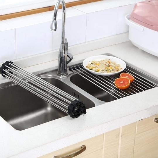 DripGuard Égouttoir Roulable - Organisateur de Cuisine Économiseur d'Espace et Résistant à la Chaleur