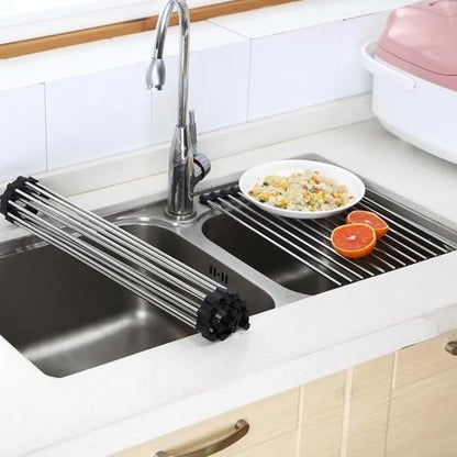 DripGuard Égouttoir Roulable - Organisateur de Cuisine Économiseur d'Espace et Résistant à la Chaleur