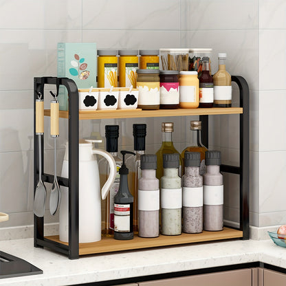Organisateur de cuisine en acier inoxydable – Rangement compact pour plans de travail