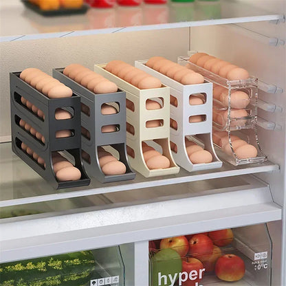 Organisateur d'œufs avec tiroir à rouleau – Solution de rangement compacte pour 30 œufs