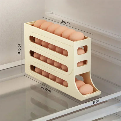 Organisateur d'œufs avec tiroir à rouleau – Solution de rangement compacte pour 30 œufs