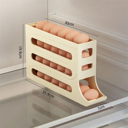 Organisateur d'œufs avec tiroir à rouleau – Solution de rangement compacte pour 30 œufs