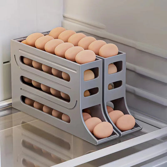 Organisateur d'œufs avec tiroir à rouleau – Solution de rangement compacte pour 30 œufs