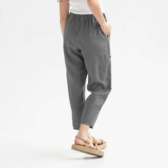 Cécile - Pantalon Droit Décontracté Uni