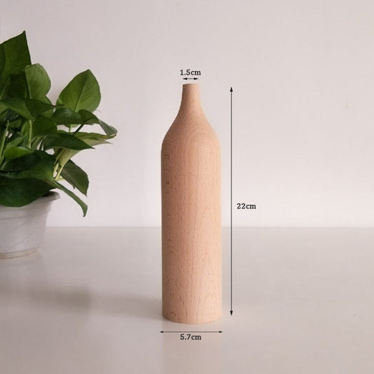 Vase en bois élégant pour l'intérieur – Vase en bambou pour arrangements floraux