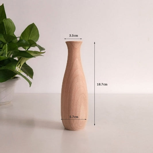 Vase en bois élégant pour l'intérieur – Vase en bambou pour arrangements floraux