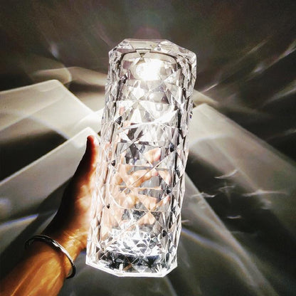 Lampe de table LED en cristal élégante avec 16 options de couleur – Parfaite pour l'ambiance et le style
