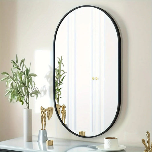 Miroir Ovale Élégant – Miroir Murale Moderne pour Salle de Bain, Chambre et Couloir