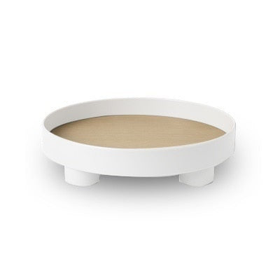 Plateau en céramique élégant avec base en bois – Parfait pour servir et décorer