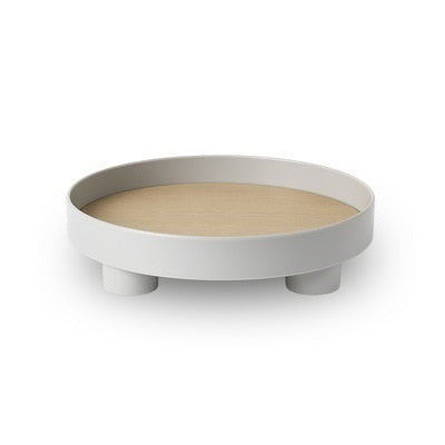 Plateau en céramique élégant avec base en bois – Parfait pour servir et décorer