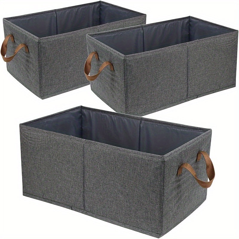 Paniers de rangement pliables pour une organisation facile des vêtements, jouets et plus – Ensemble de 3