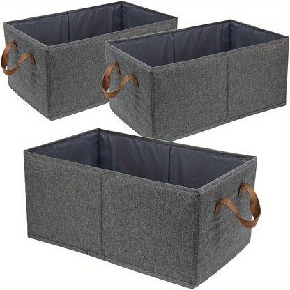 Paniers de rangement pliables pour une organisation facile des vêtements, jouets et plus – Ensemble de 3