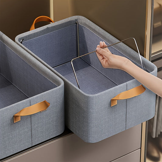 Boîtes de rangement en tissu pliables avec cadre en métal – Organisation élégante et gain de place