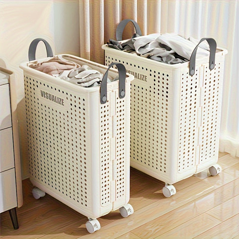 Panier à linge pliable avec roulettes – Facile à transporter et design gain de place