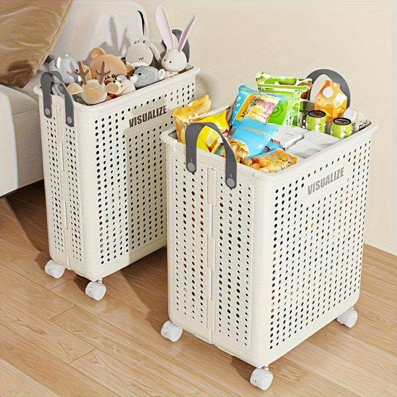 Panier à linge pliable avec roulettes – Facile à transporter et design gain de place
