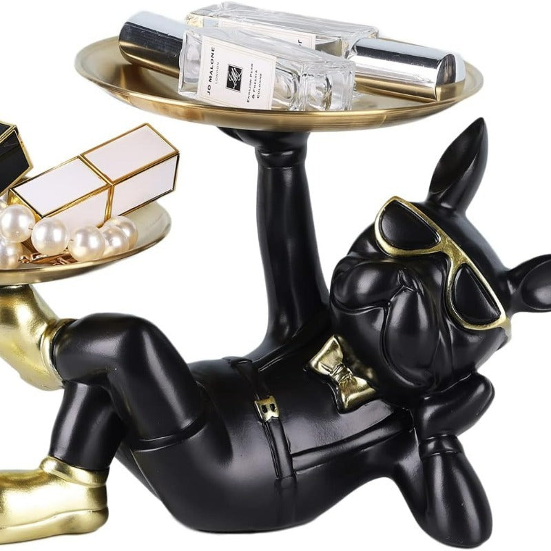 Statue de rangement Fenna Bulldog – Organisateur décoratif inspiré de l'Art Déco pour la maison
