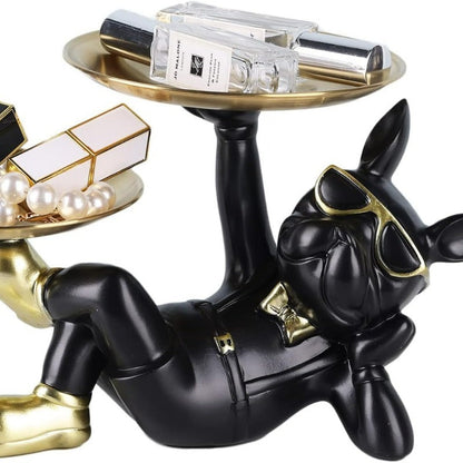 Statue de rangement Fenna Bulldog – Organisateur décoratif inspiré de l'Art Déco pour la maison